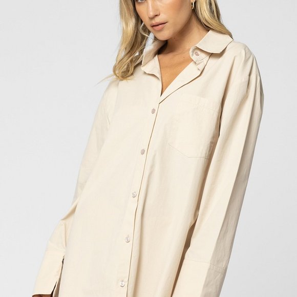 Stylish beige shirt dress NWT - Picture 4 of 6